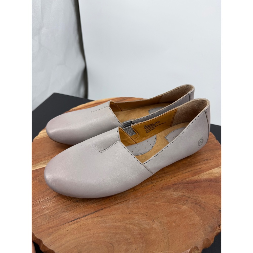 Born‎ sebra Ballet Flat Women 9M Grey Leather Slip On Comfort